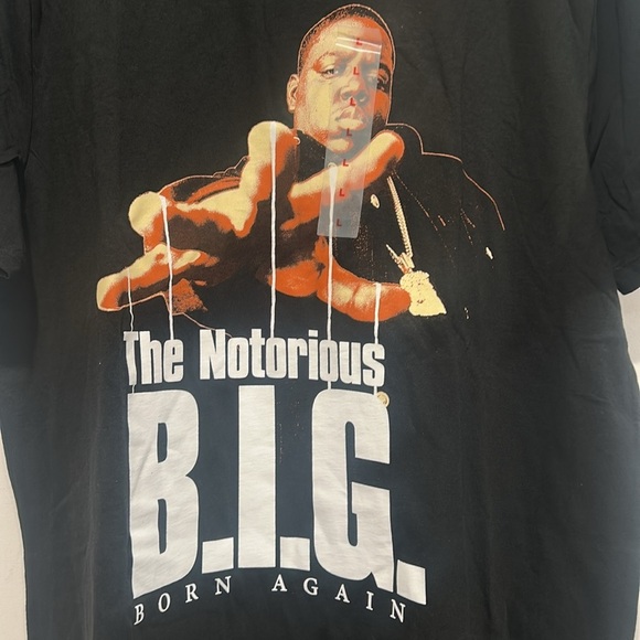 Old Navy Black Graphic Cotton Short Sleeve Notorious B.I.G. Large music band tee - Picture 3 of 5
